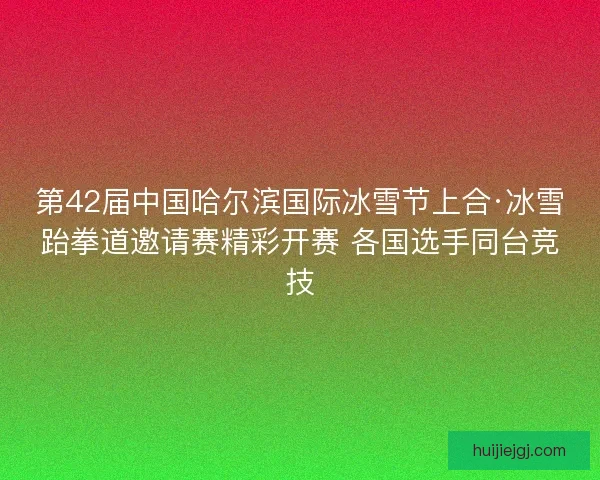 第42届中国哈尔滨国际冰雪节上合·冰雪跆拳道邀请赛精彩开赛 各国选手同台竞技